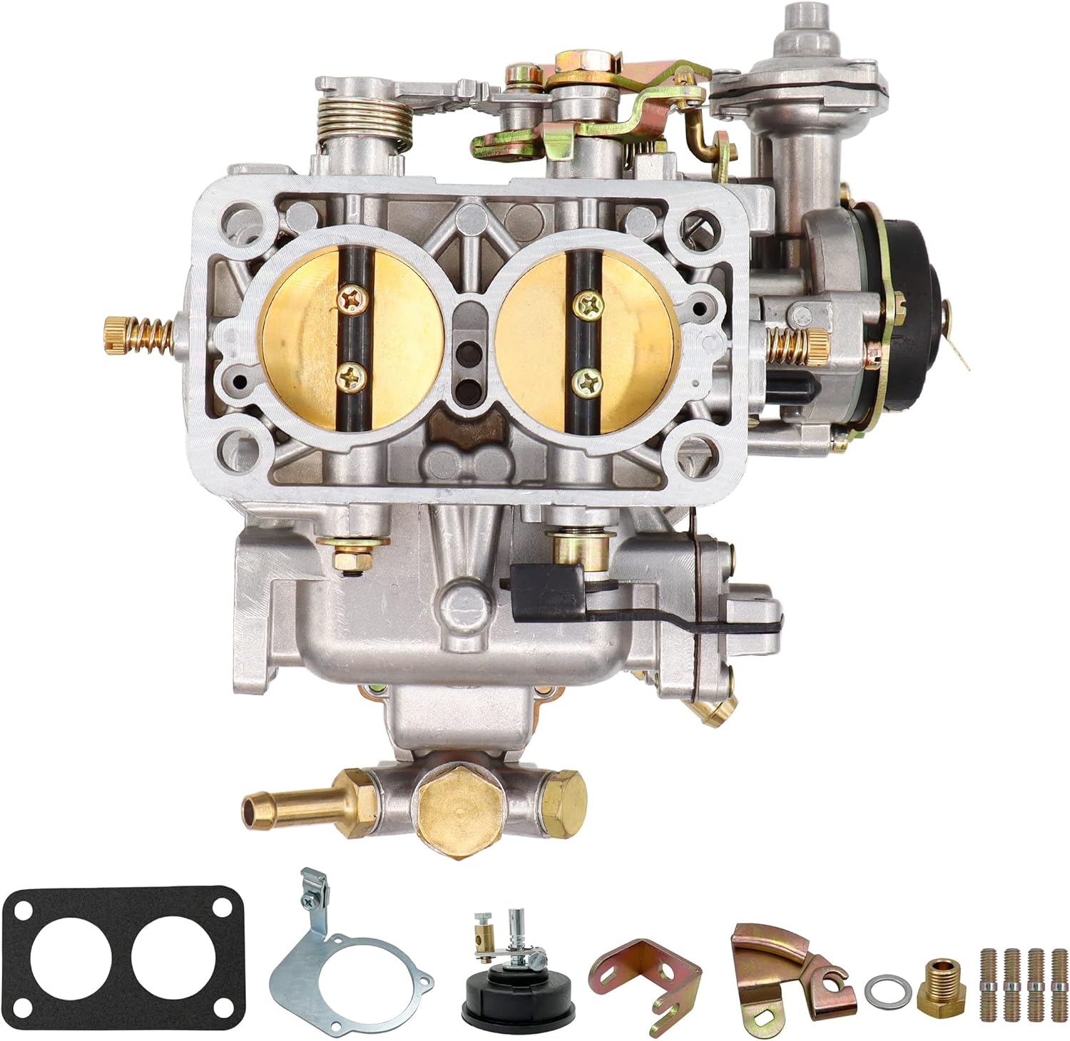 New 2 Barrel 38/38 Carburetor for Weber 38x38 4 CYL Electric Choke Compatible with BMW VW Ford Jeep Toyota Pickup, for Fiat Renault Dodge Daewoo Mitsubishi 390CFM Part#19830.202
