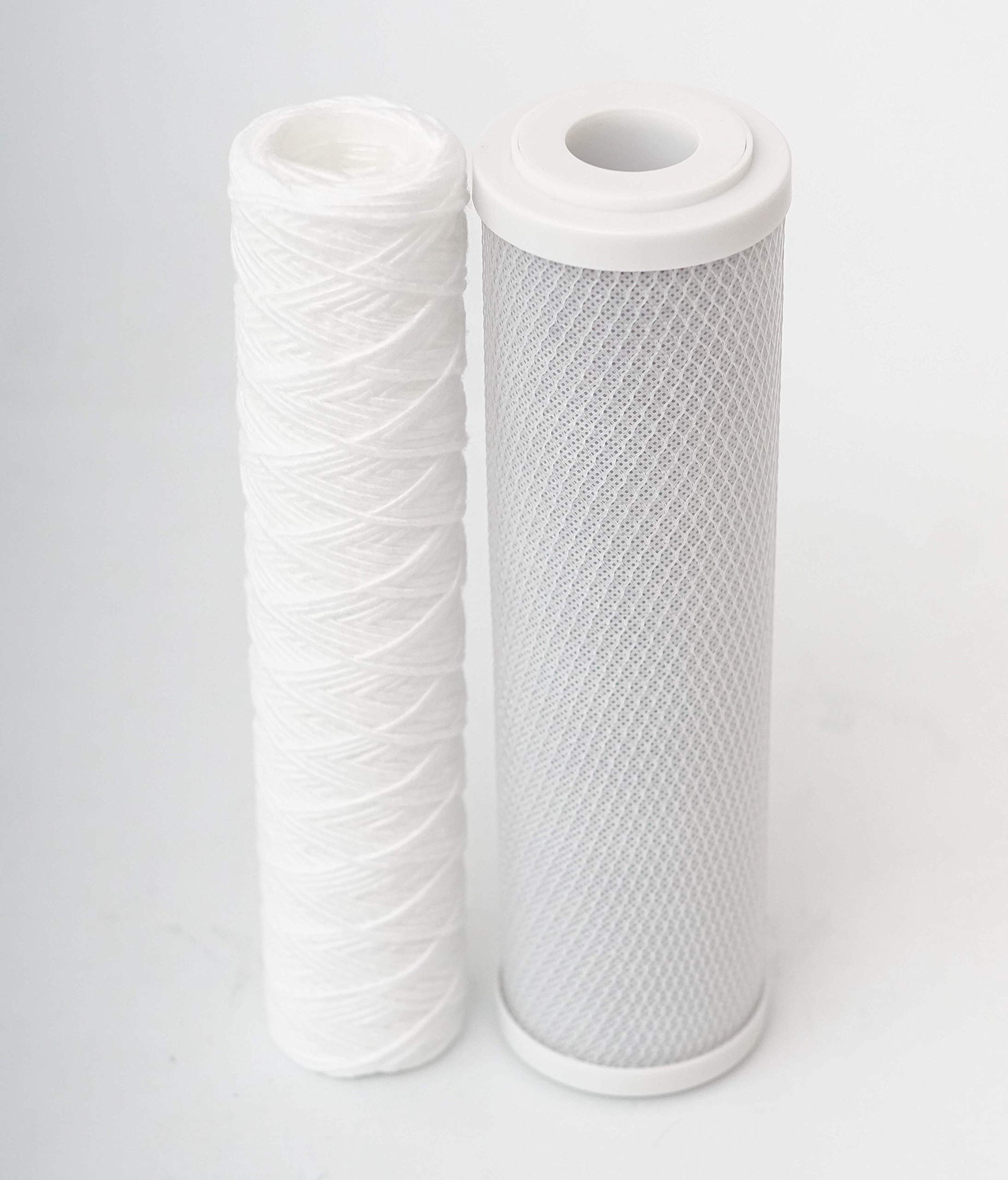 10" Premium Ersatz Doppelfilter Wasserfilter Set Aktivkohle Block Wickelfilter Sedimentfilter Schmutzfilter Osmose Kartusche Filter 5 µm (9)