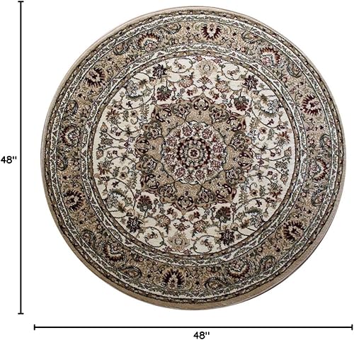 Miniatura 2 de Alfombra redonda tradicional 401 Bellagio (4 pies x 4 pies)