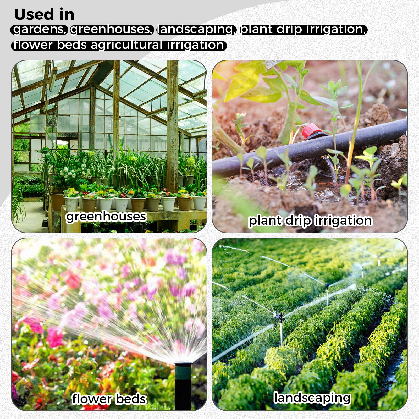 DRELD 20 raccordi a T spinati a 4 vie da 1/2" a 1/4" per tubi di irrigazione a goccia, raccordi per irrigazione a goccia, connettori a T spinati per tubi a goccia da 16 mm