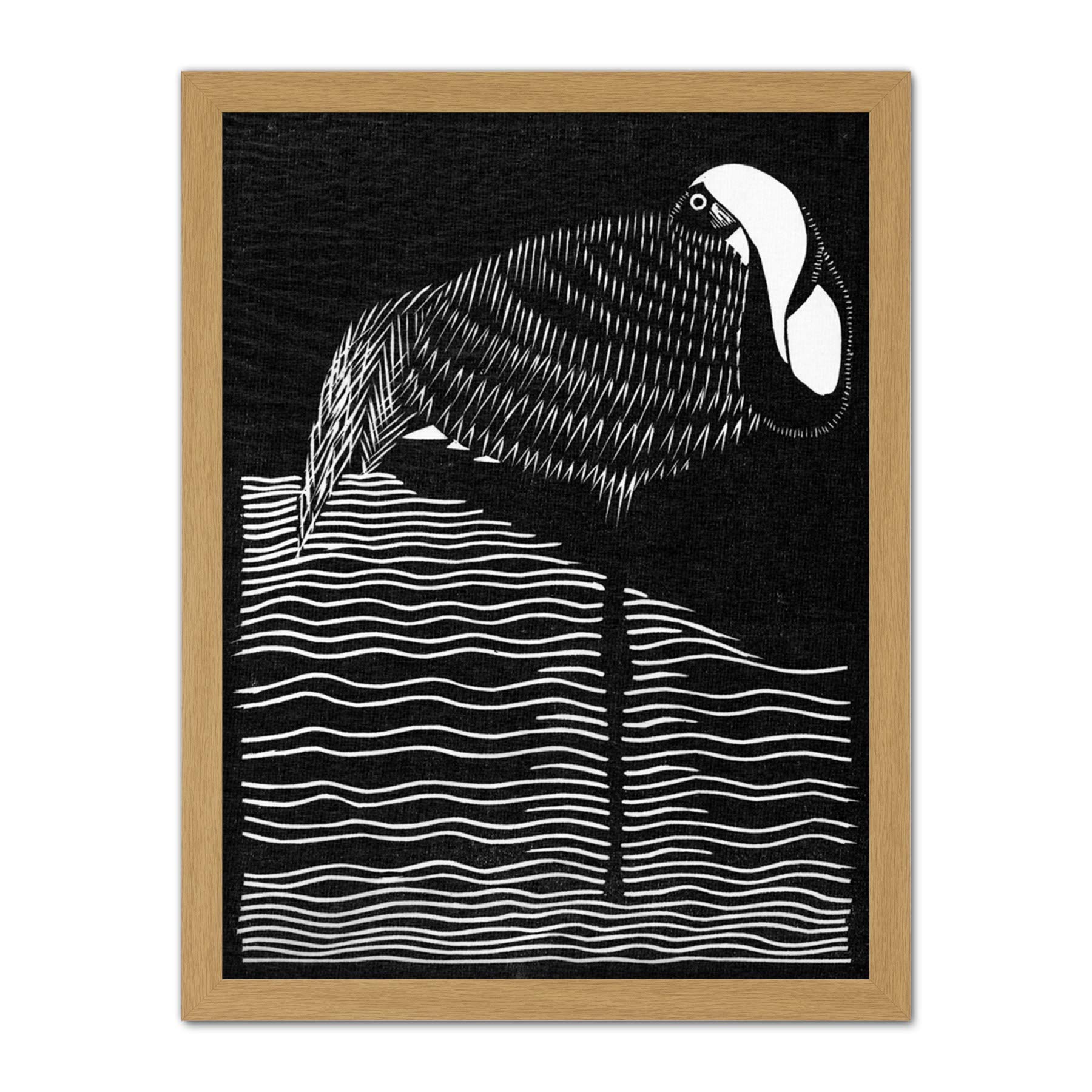 Artery8 Samuel Jessurun De Mesquita Whitenecked Crane Artwork Framed Wall Art Print 18X24 Inch