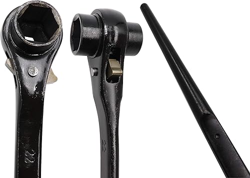 Vista 4 de LBY Paquete de 2 llaves rápidas hexagonales para andamio, llave de trinquete de 0.748 in/0.866 in, llave de enchufe de doble extremo, llave