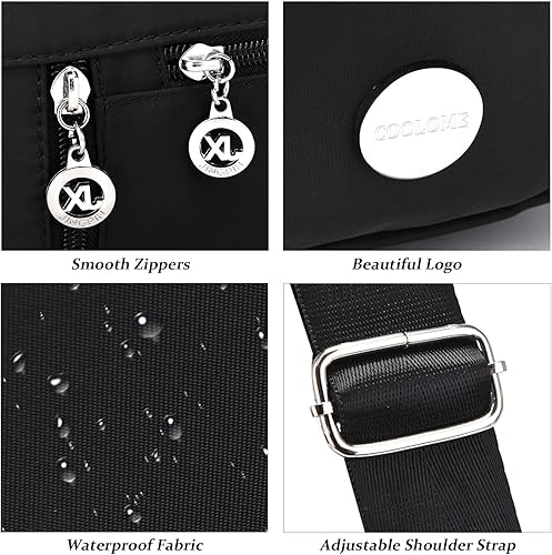 Miniatura 4 de Monederos para mujer, bolso cruzado impermeable, bolso de hombro, múltiples bolsillos, bolsa de mensajero de nailon, bolsa de mano de moda