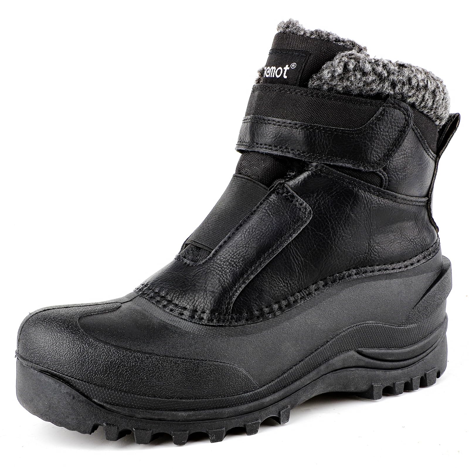 riemot Mens Winter Boots Waterproof Insulated Snow Shoes Lightweight Thermal Furry Boot for Outdoor Skiing Hiking Walking No