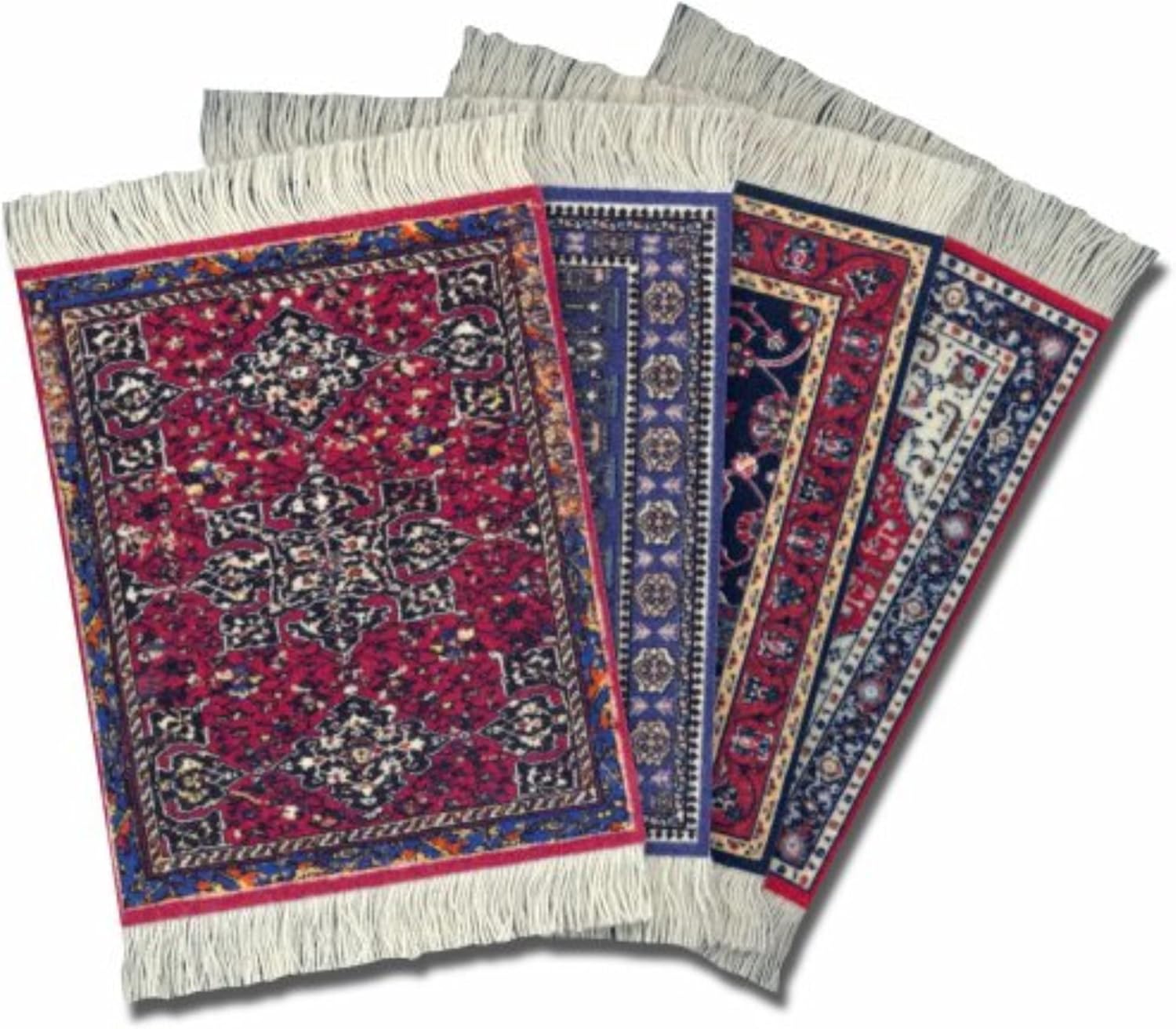 Lextra CRA-C02 (Oriental Assortment), CoasterRug®, assorted colors, 5.5" x 3.5", set of four