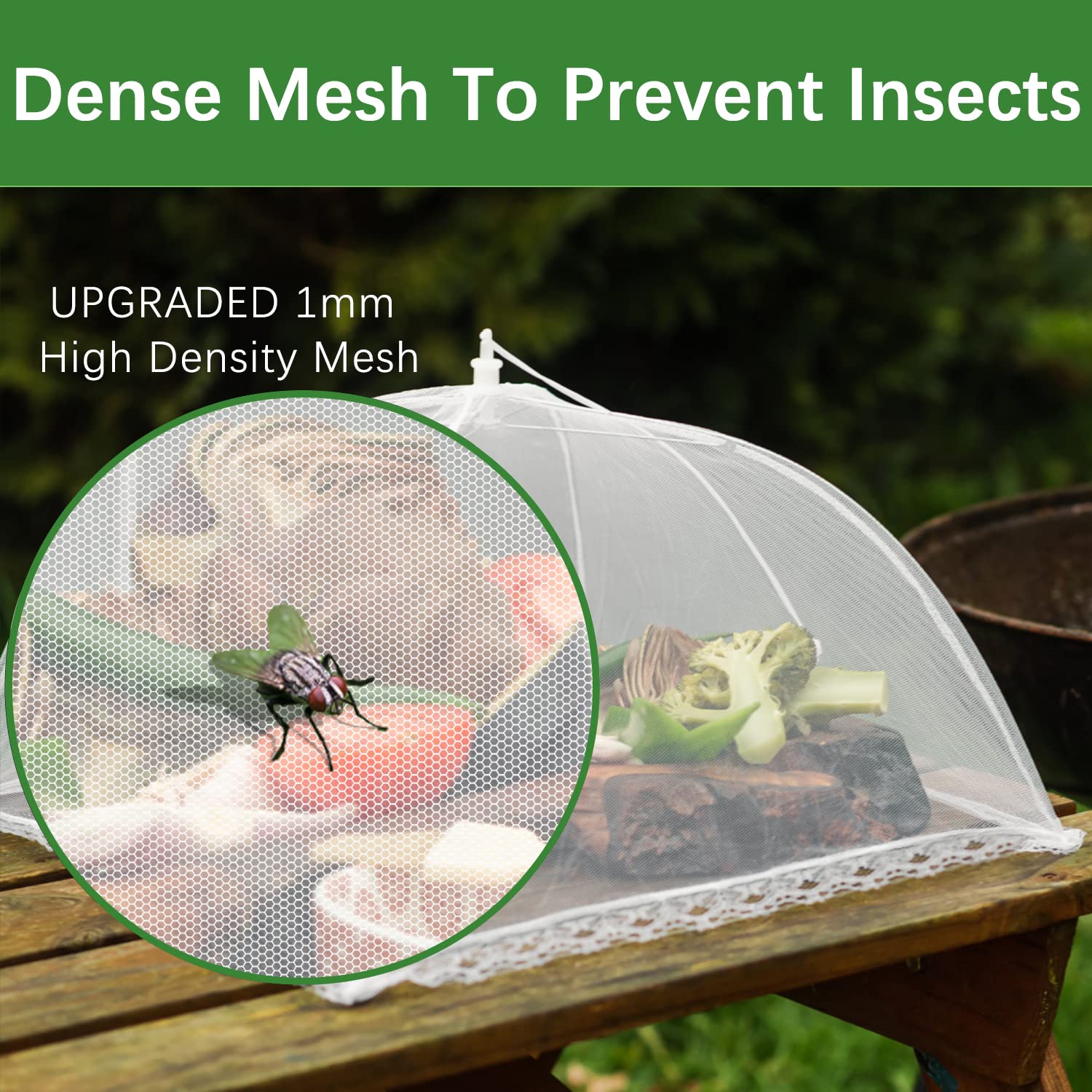 6 Tentes Alimentaires En Maille - 28x28x10 Cm - Protection Contre Les Insectes Pour Pique-nique, Repas En Extérieur