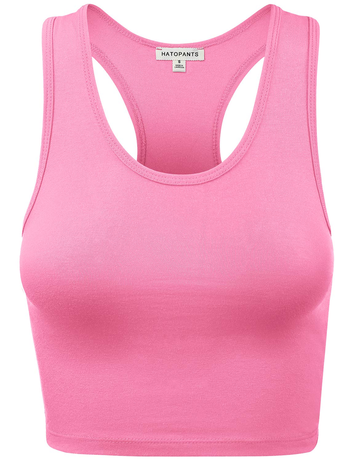 Women's Sleeveless Racerback Crop Tank Top - Cotton Casual Camisole In Mocha, Small - View #13
