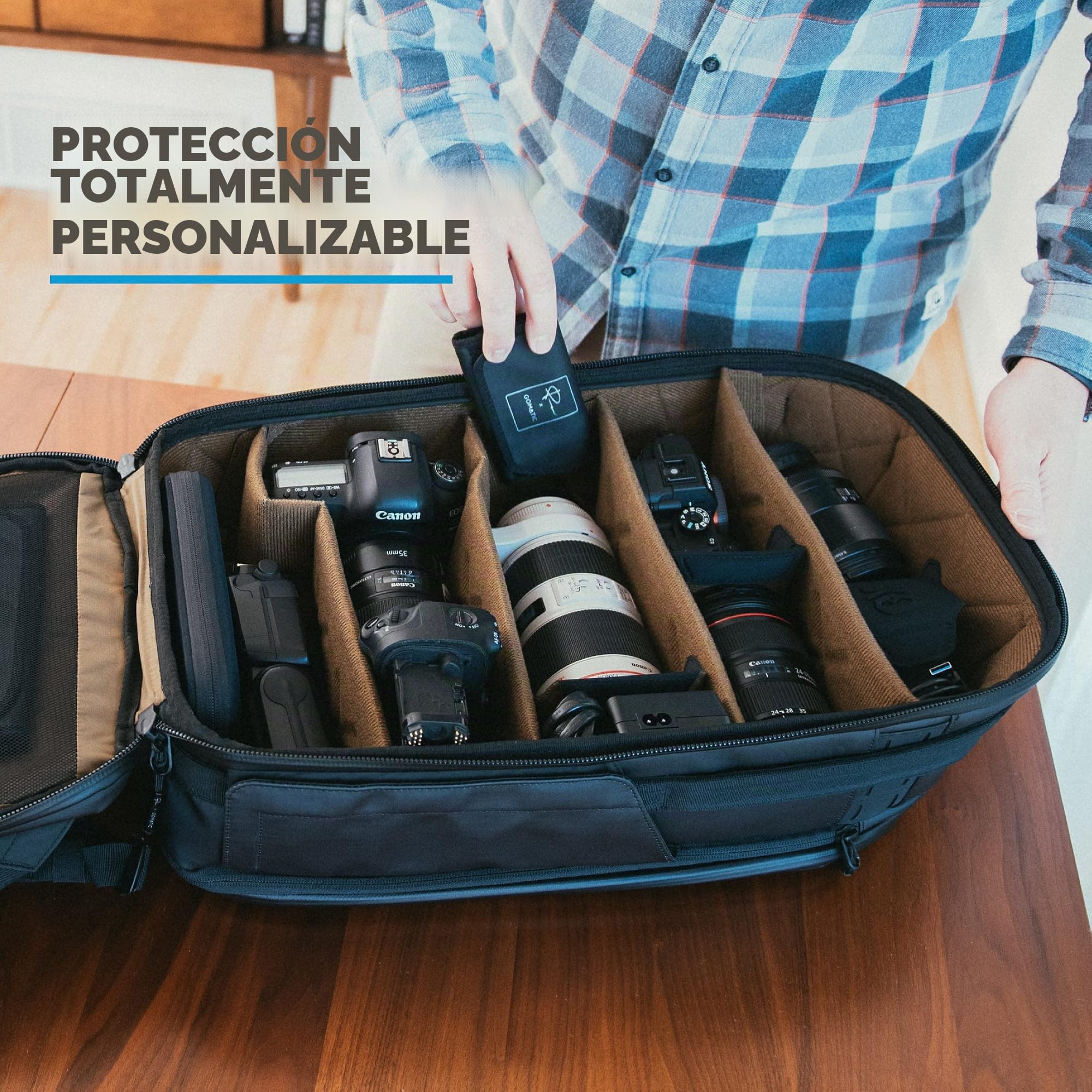 Gomatic Peter McKinnon 35L Mochila Fotográfica – Gran Camera Backpack para DSLR, Bagpack Viaje con PC 16″, Dron, Ropa, Resistente al Agua, con Compartimentos y Protecció
