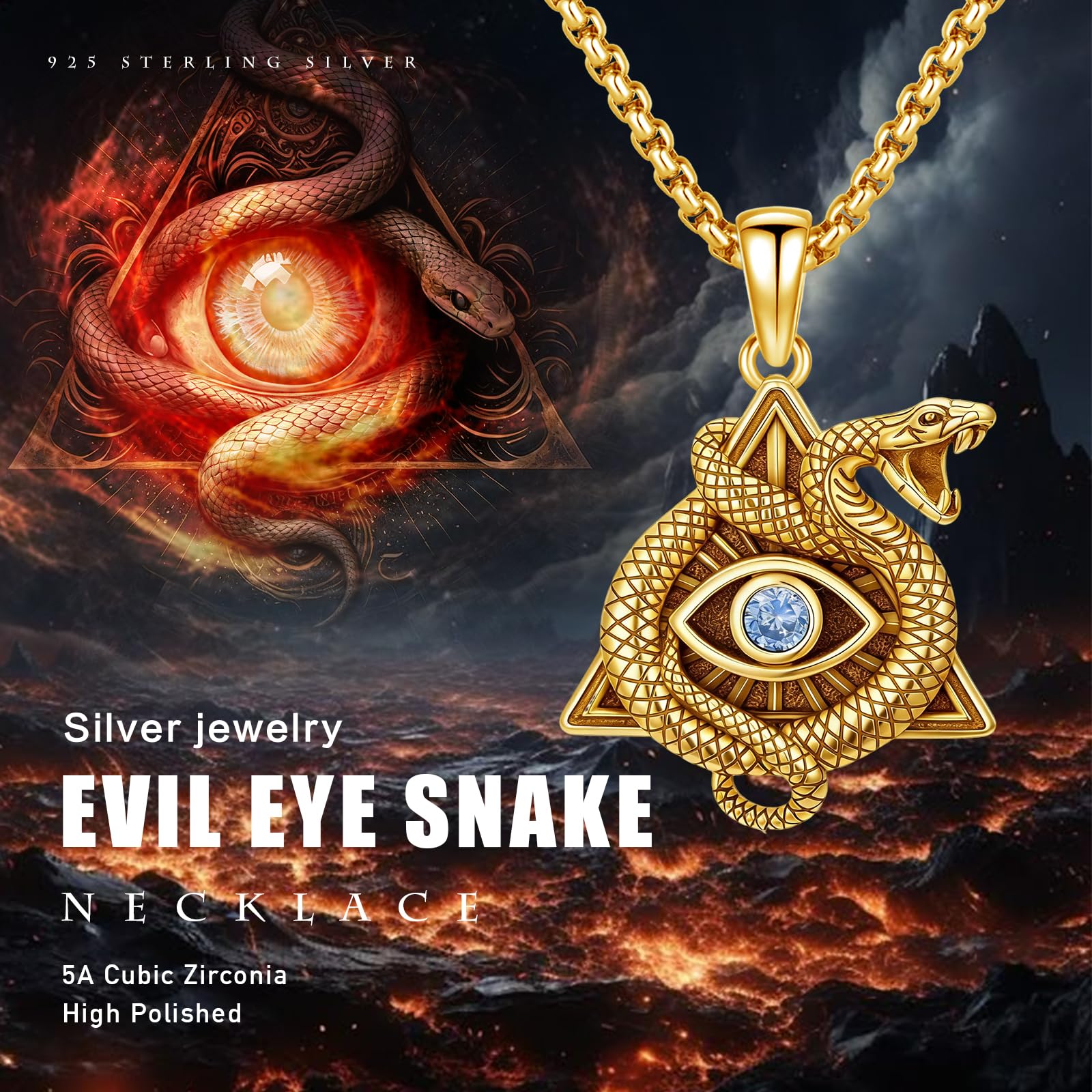 Ägyptische Halskette „Auge des Horus“, 925er-Sterlingsilber, Auge des Horus, Schutzsymbol, Amulett, Auge des Horus, Schmuck, Geschenk für Damen und Herren