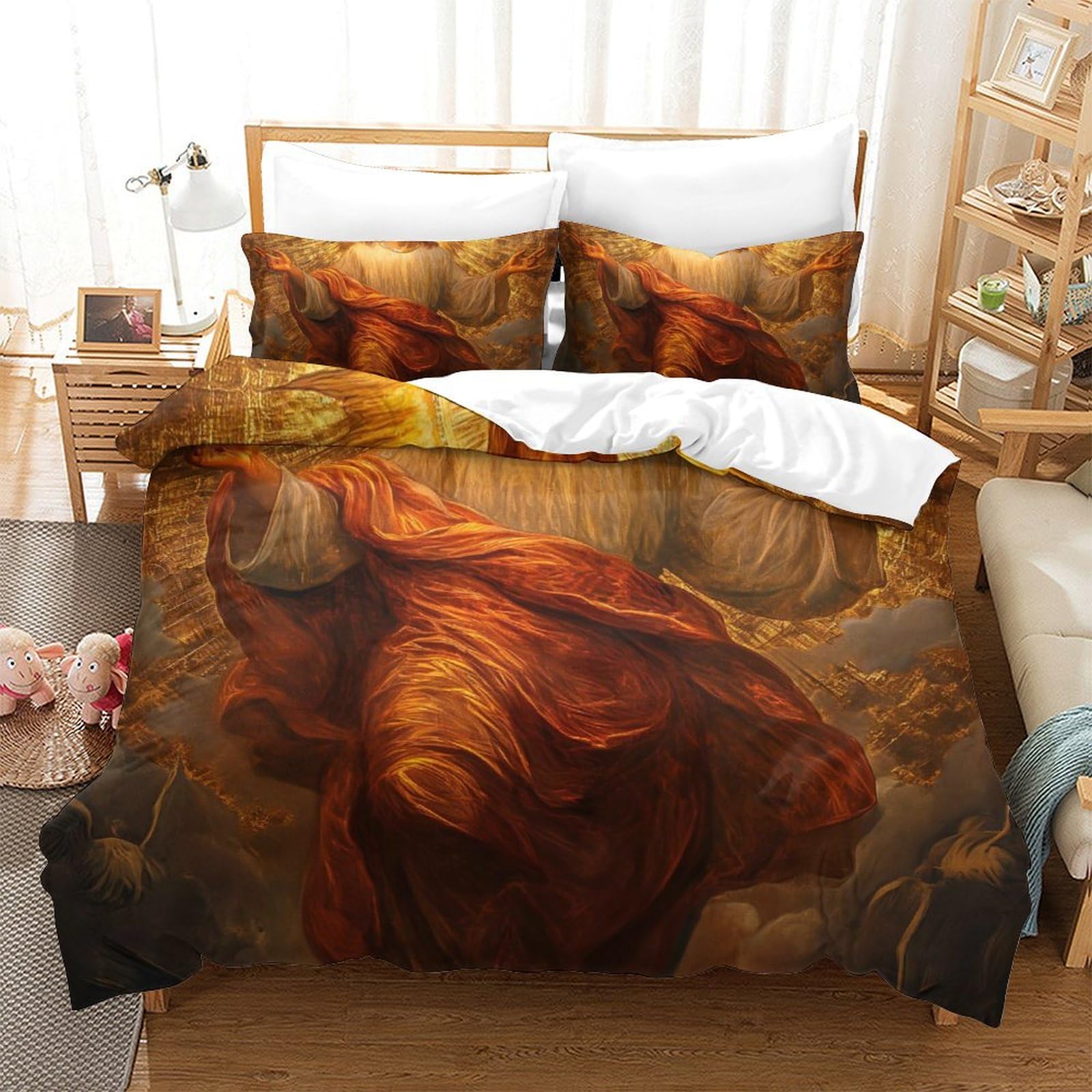 Housse de couette Jésus 3D microfibre douce king size 220x240cm