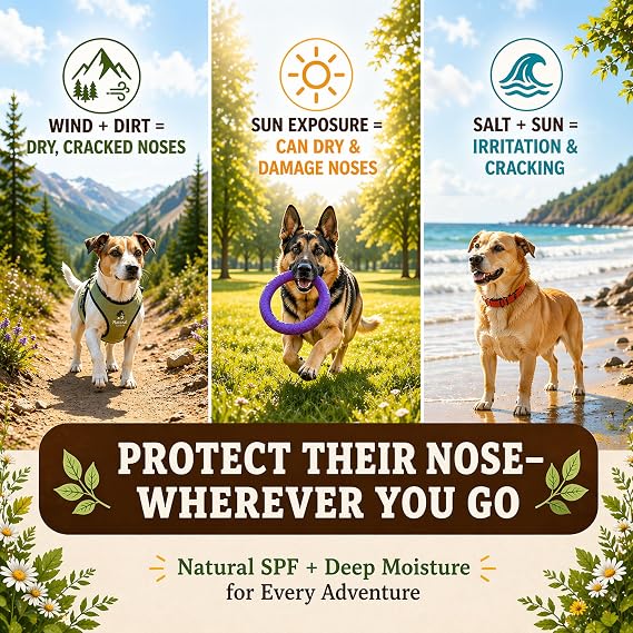 Natural Dog Company Snout Soother Dog Nose Balm, 0.15 oz Travel Stick