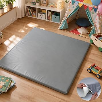 Waterproof Play Mat, Duel-Sided Soft PlayMat for Kids, Washable Playpen Mat