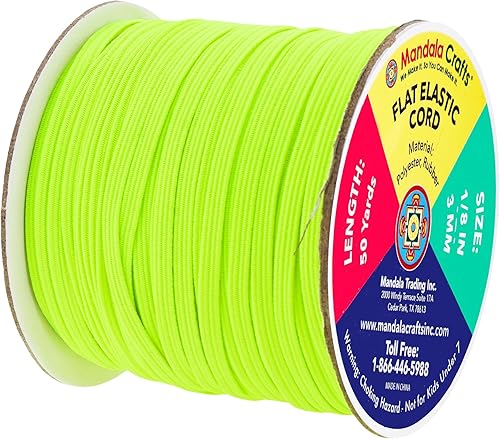 Vista 342 de Mandala Crafts - Rollo de cordón elástico plano para costura y manualidades Beige