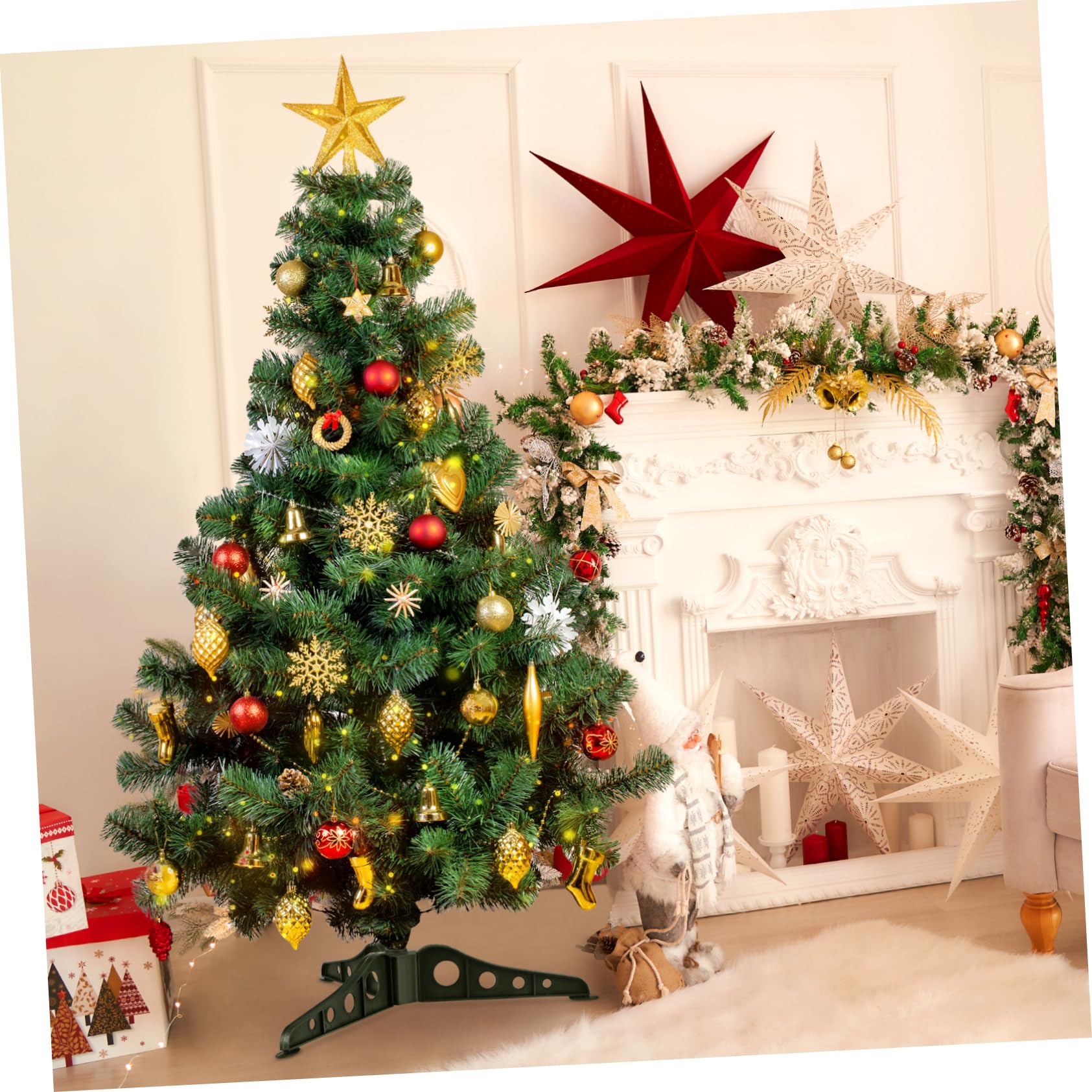 Amosfun Soporte para Árbol De Navidad 20 Cm Reemplazo De Patas De Plástico para Árbol De Navidad Soporte Universal para Árbol De Navidad Artificial Soporte De Base De Árbol Falso para