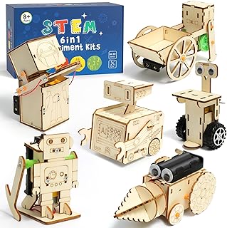 Experiments for Children from 8 9 10 11 12, Robot Electronic Building Kit, Experiment Box, Electric Building Kit, Wooden Robot Construction Kit, Children's Toy Gifts from 8-14 Years Boys