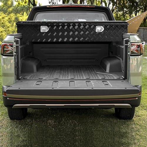 Miniatura 5 de Confote Caja de herramientas chapada en aluminio de 60 pulgadas, caja de herramientas resistente para UTV, camioneta, cama, caravana, organizador de