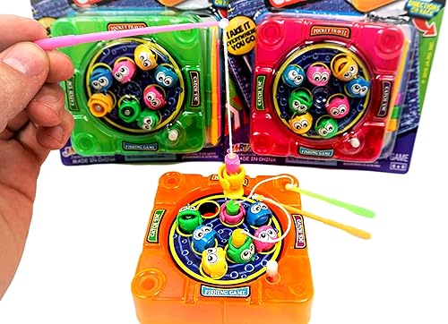 Miniatura 4 de JA-RU Mini juegos de mano retro de bolsillo (paquete de 3 juguetes) Mini baloncesto, juego de pinball de mano y juguete de pesca magnético.