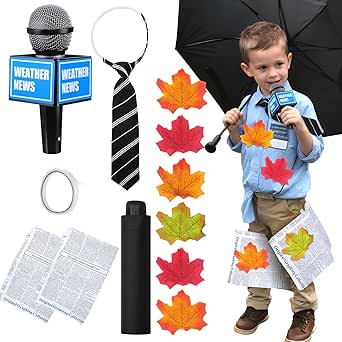 Amazon.com: Sanwuta 46 Pcs Meteorologist Costume Set Weatherman News ...