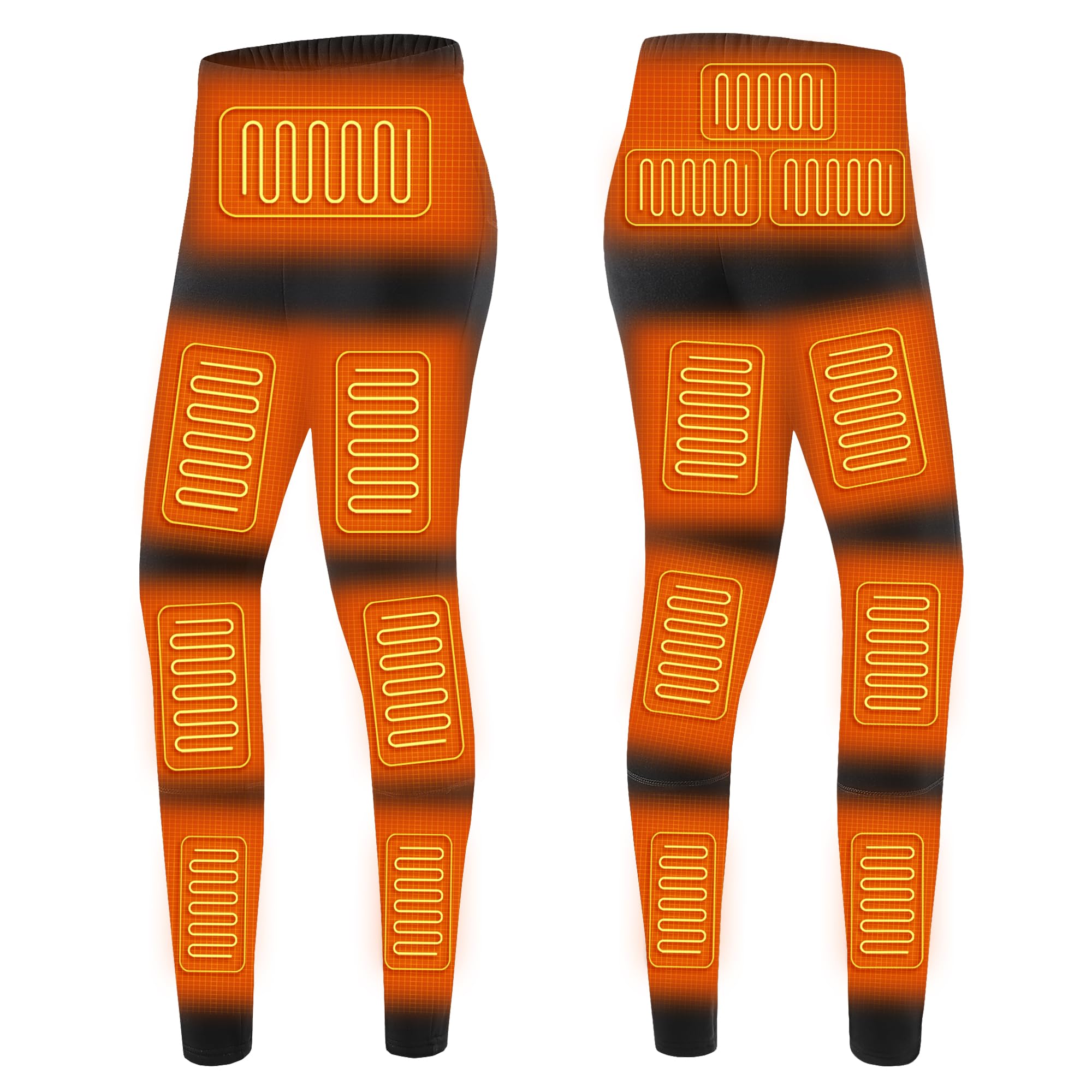 YAMNYSS Heated Pants for Women, Electric Thermals Underwear Pant 16 Zones Rechargeable Heated Long Johns for Hunting Skiing,Black,L