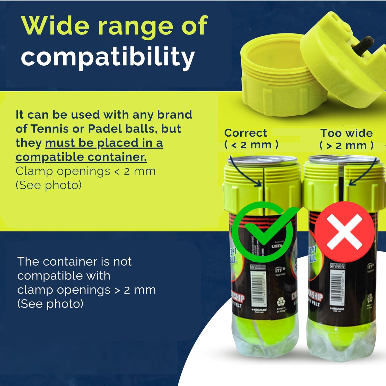 BALL RESCUER: Tennis/Padel Ball Life Extender – Converts Plastic Tennis/Padel Ball Containers to a 30 psi Pressurizer – with Premium Pump/with Maintenance Pack