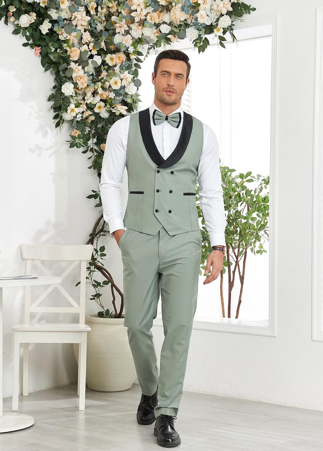 Men's Tuxedo Suit 3 Piece with Bow Tie