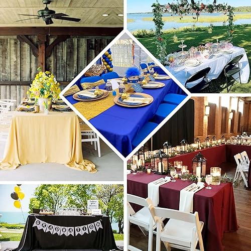 Miniatura 5 de Efavormart - Mantel rectangular de poliéster de 90 x 132 pulgadas, sin costuras, 200 GSM, de calidad comercial, para bodas, banquetes, restaurantes