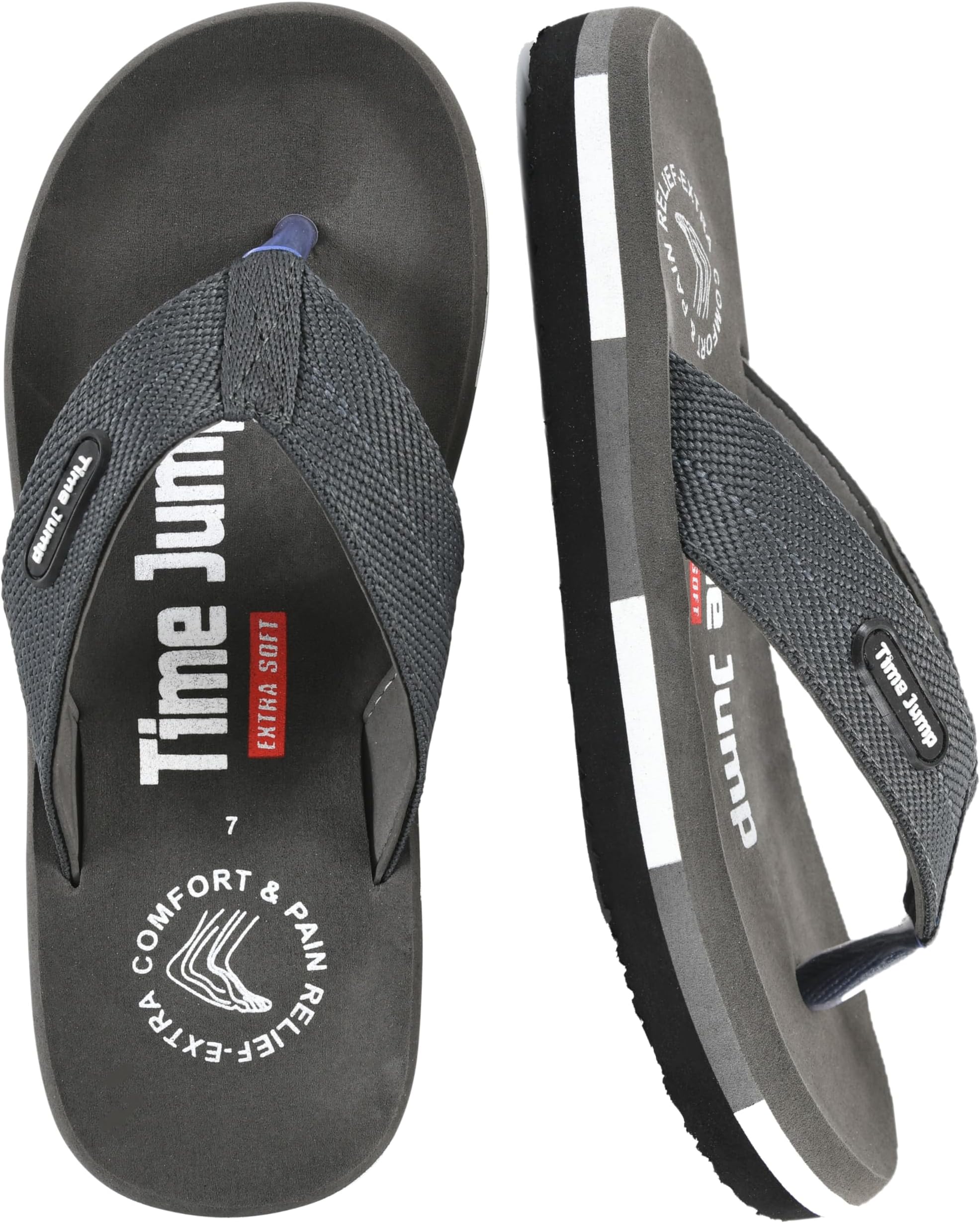 Comfort Flip Flops, Brown, Cushioned Footbed with Pain Relief Support, Open Toe Casual Slippers