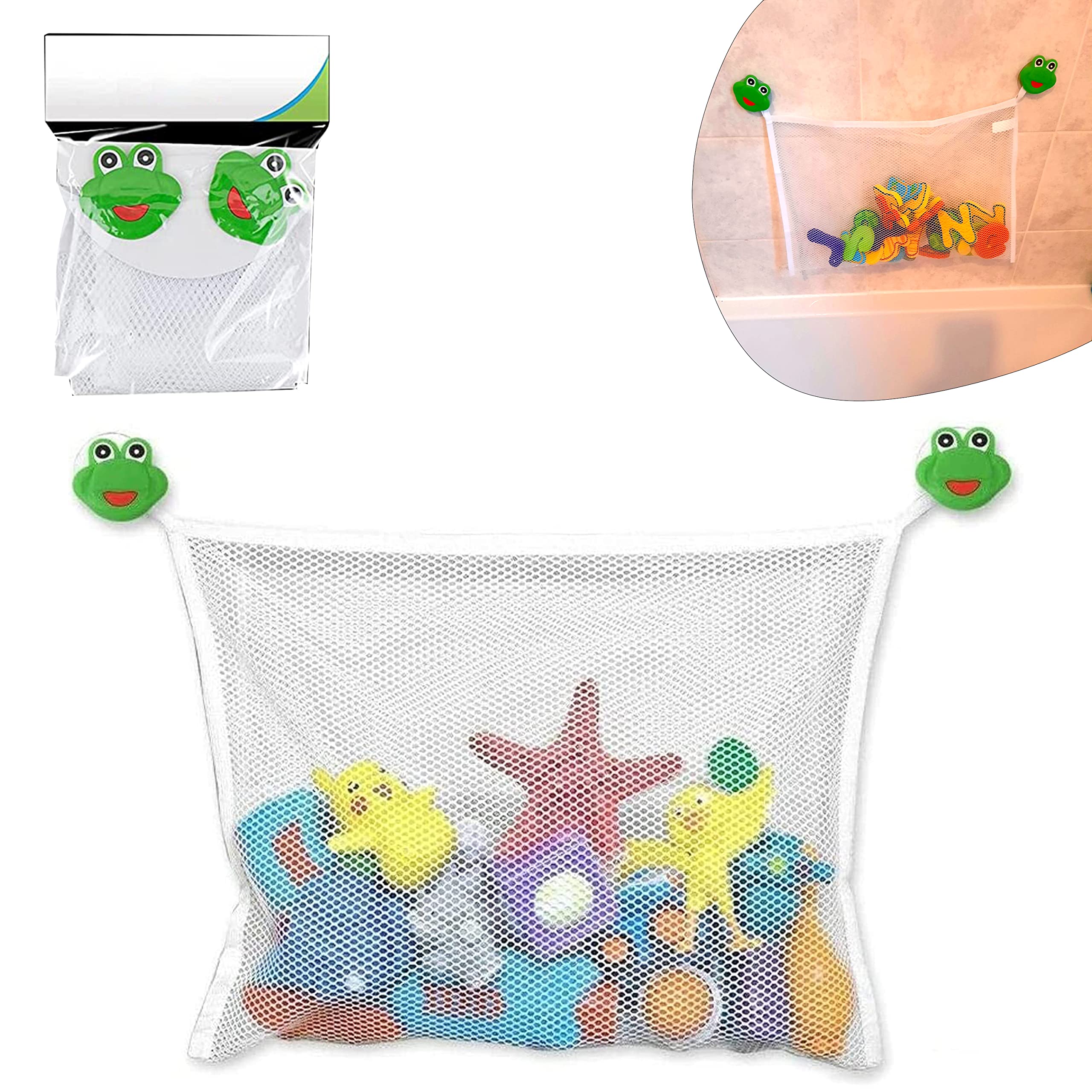 APAKA Rete Giocattoli Doccia, Borsa Portaoggetti per Vasca da Bagno, Porta Giochi Bagnetto, Organizer per Giocattolo per Bambini, Organizzatore per Riporre e Organizzare per Bagni