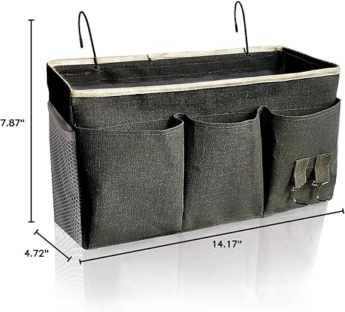 Miniatura 6 de Organizador de almacenamiento colgante para literas y camas de hospital, cama de dormitorio universitario, se puede colocar lentes, libros,