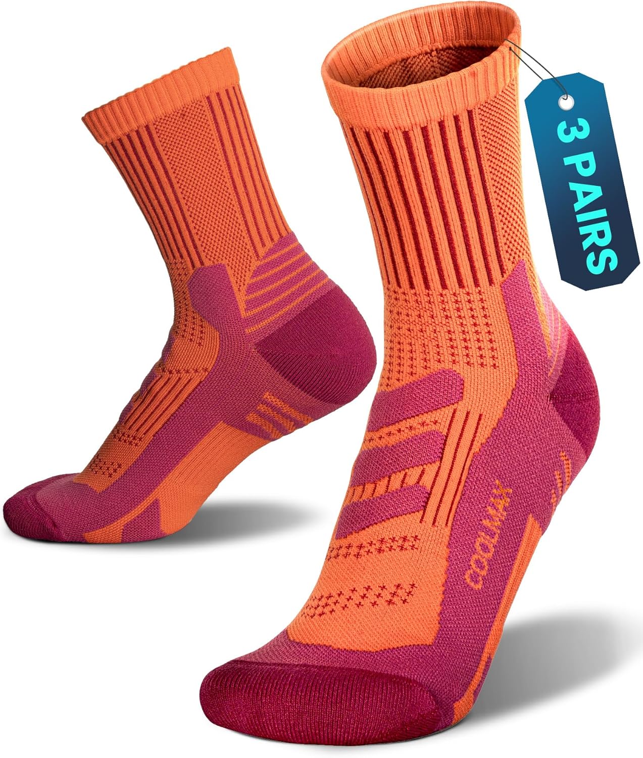 Rahhint Coolmax Quick Dry Cooling Hiking Socks Moisture Wicking Anti-blister Compression Running Cushion Summer Socks