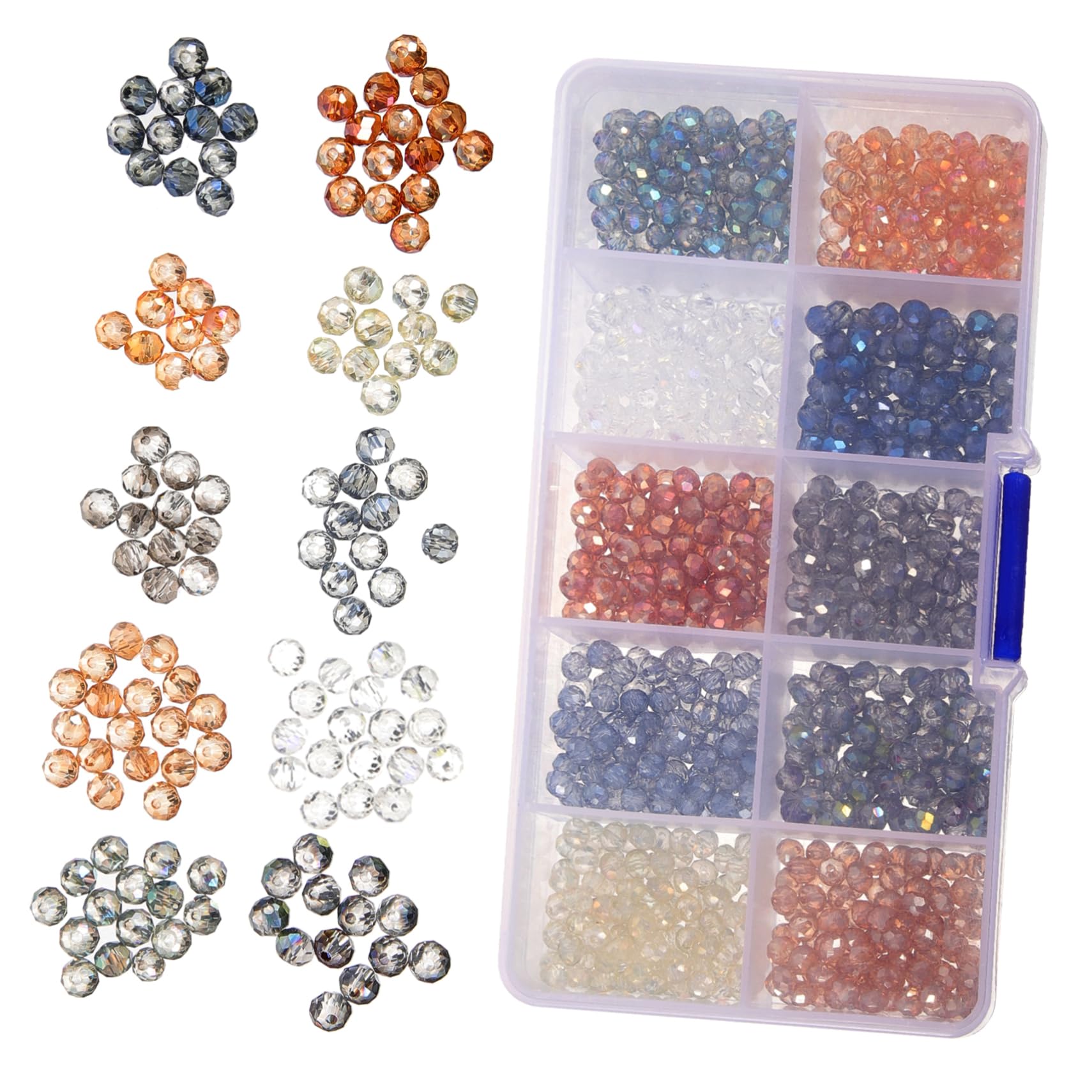 NUOBESTY Runde Glasperlen Für Schmuck Klare Und Langlebige Glasperlen Zum Basteln Von Armbändern Und Dekorationen Leicht Und Tragbar Perlen Für Kreative Projekte