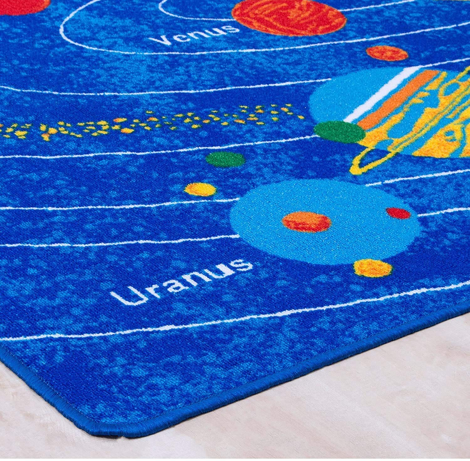 champion rugs CR Kids/Baby Room/Daycare/Classroom/Playroom Outer Space Solar System Area Rug (5 Feet X 7 Feet)
