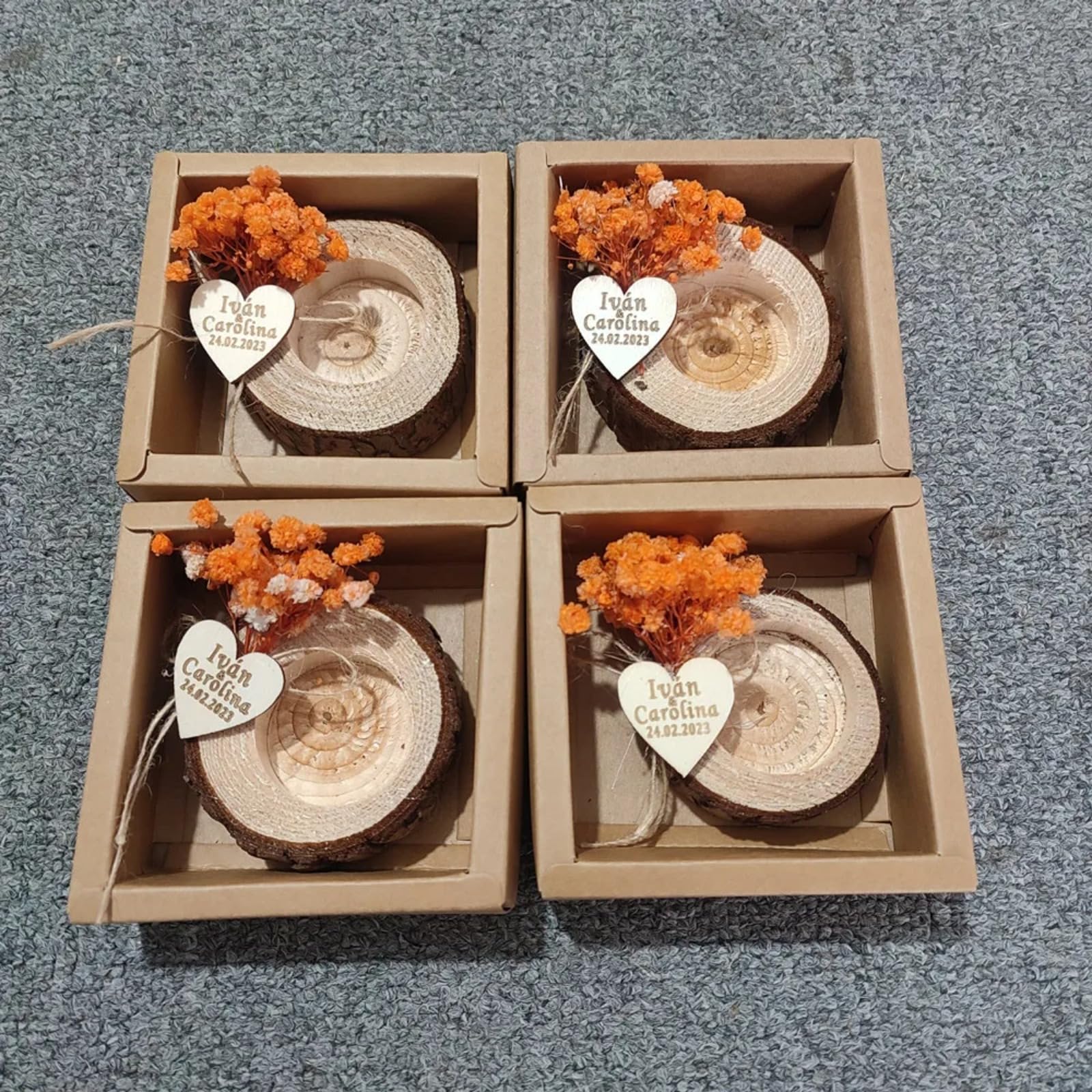 Personnalisée Bougeoirs en Bois pour Bougies Chauffe-Plat, Personnalisée Bougie,étiquette Personnalisée Mariage,Bougies De Mariage pour Invités,Bougeoirs,Décorations De Mariage. (10pcs)