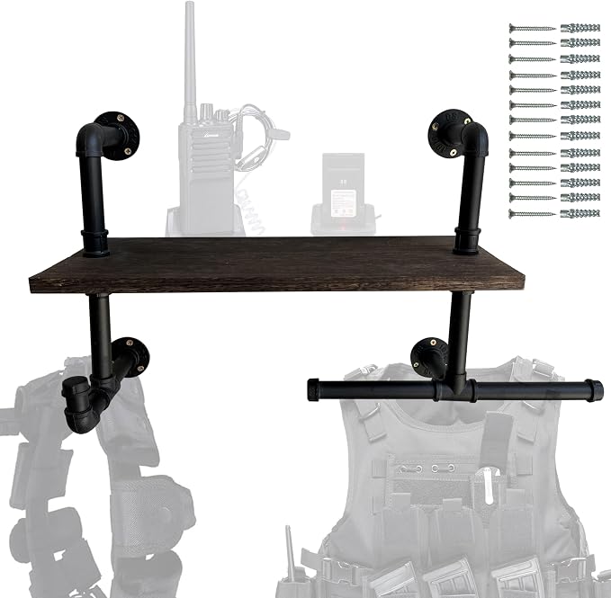 Heavy-Duty Tactical Gear Rack Wall Mount Hanger & Hook for Police,Motorcycle,Cycling,Football Suit(1 Set)