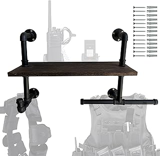Heavy-Duty Tactical Gear Rack Wall Mount Hanger & Hook for Police,Motorcycle,Cycling,Football Suit(1 Set)