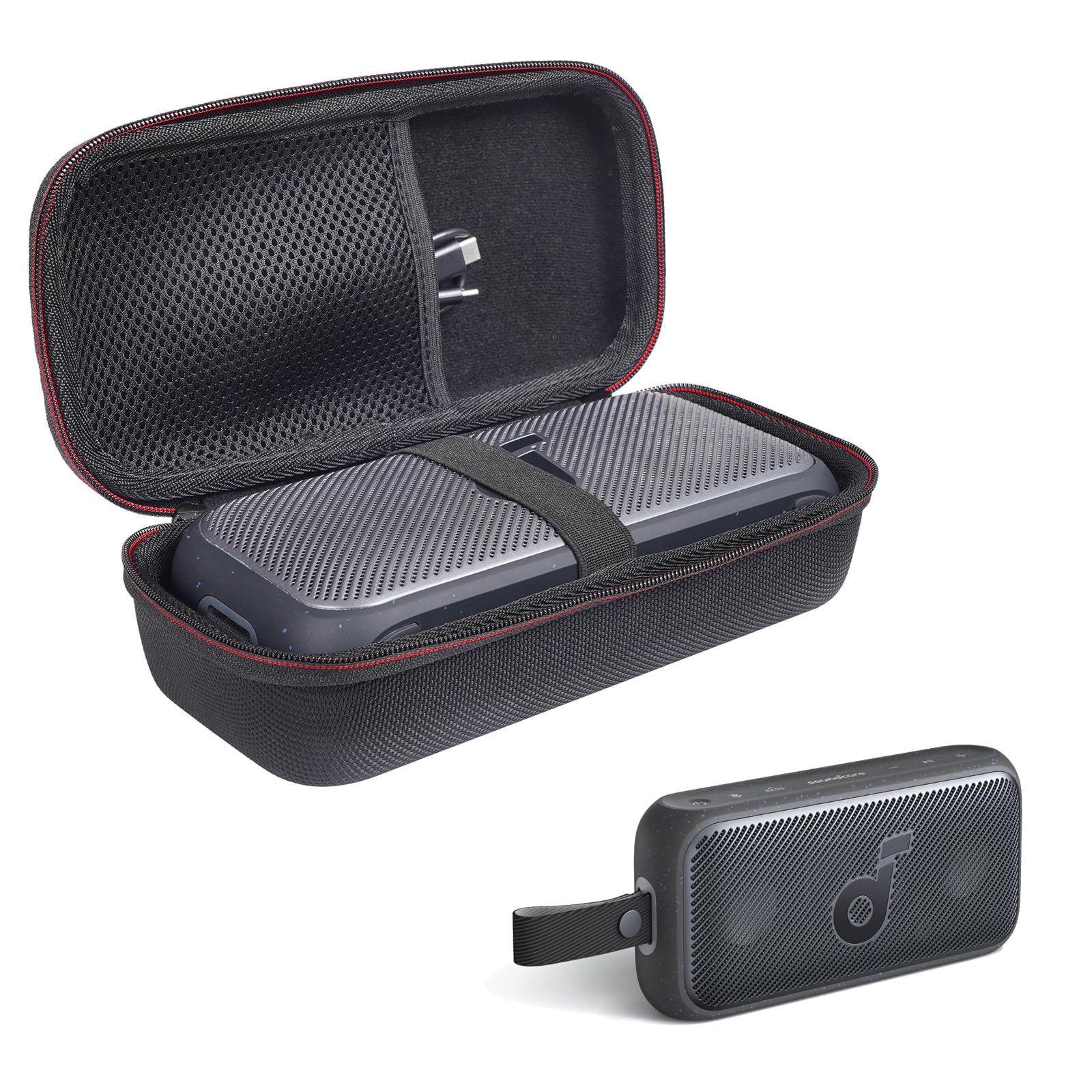 Schutzhülle Für Soundcore Motion 300 – Stoßfest, Mit Handschlaufe & Mesh-Fach – Passgenaue Tasche Für Den Bluetooth-Lautsprecher