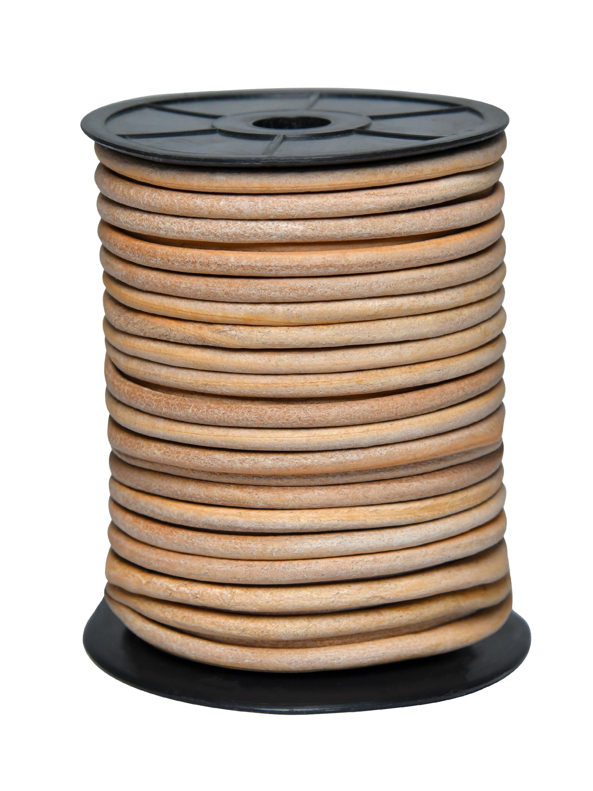 Cords Essentials Distressed Natural Round Leather String Cord 5Mm 5.5 Yards