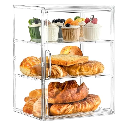 Bakery Display Case 3 Layer Clear Acrylic Pastry Display Case