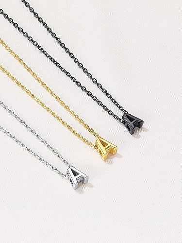 Miniatura 9 de ChicSilver Collar con inicial de plata de ley 925 para mujer, joyería de letras delicadas, regalo personalizado