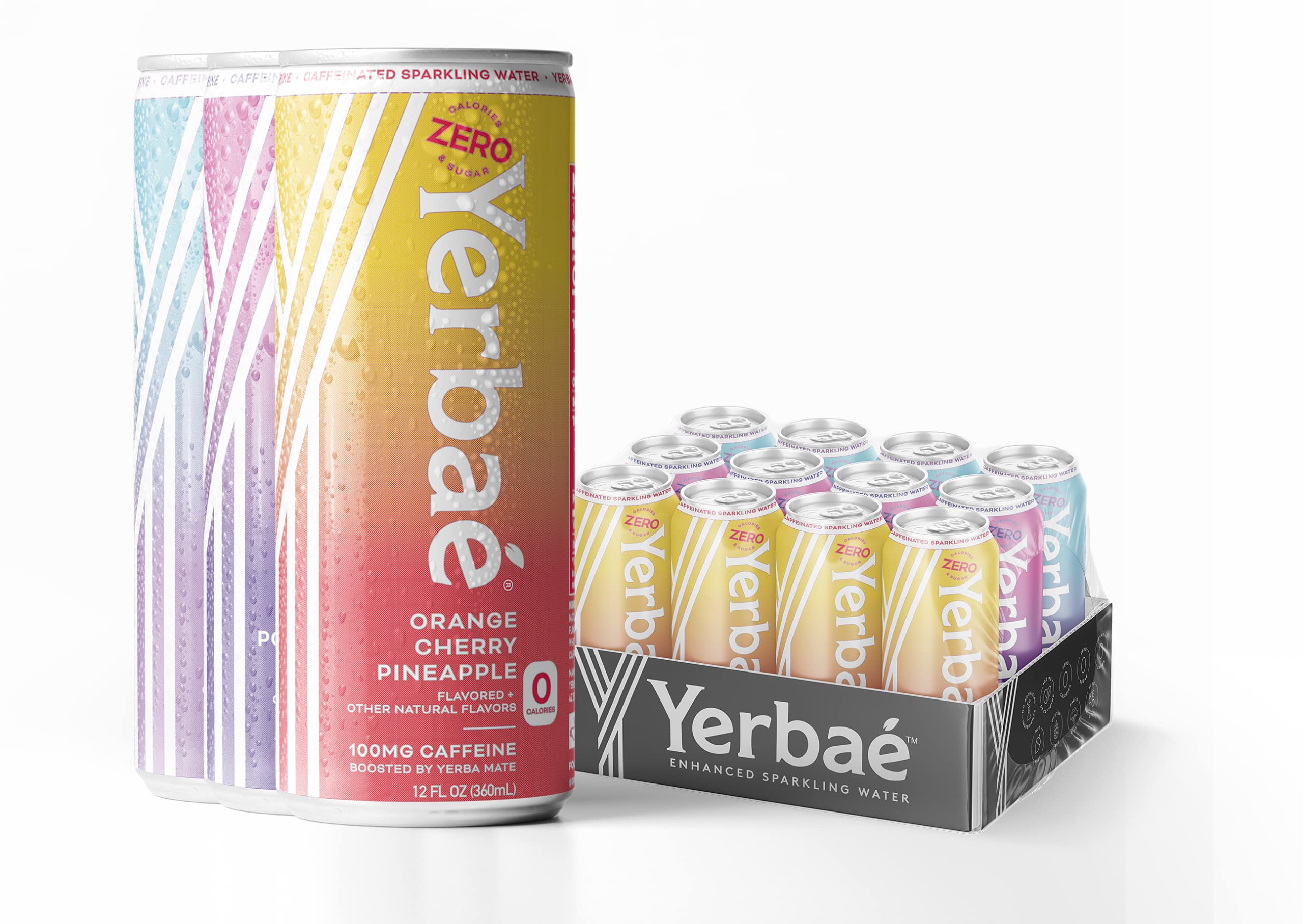 Yerbae Naturally Caffeinated Sparkling Energy Water, Unsweetened with Yerba Mate & Antioxidents