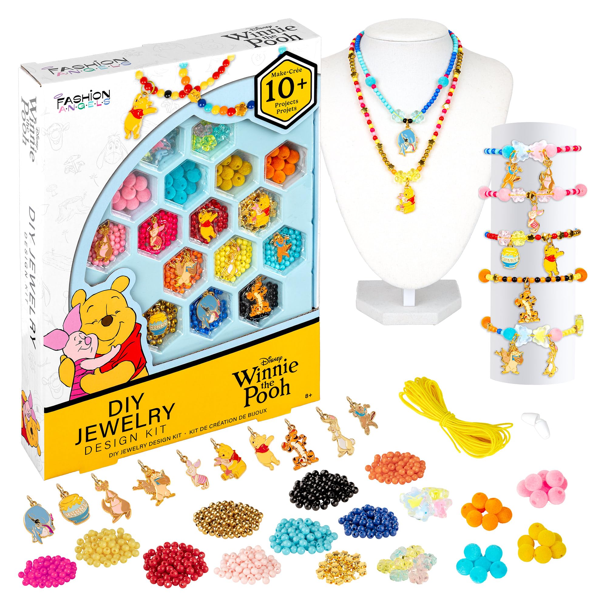 Fashion Angels Disney Stitch Cute & Feisty DIY Jewelry Design Kit, Makes 10+ Charm Bracelets, Includes Charms, Beads & Elastic, Ideal for Girls & Boys