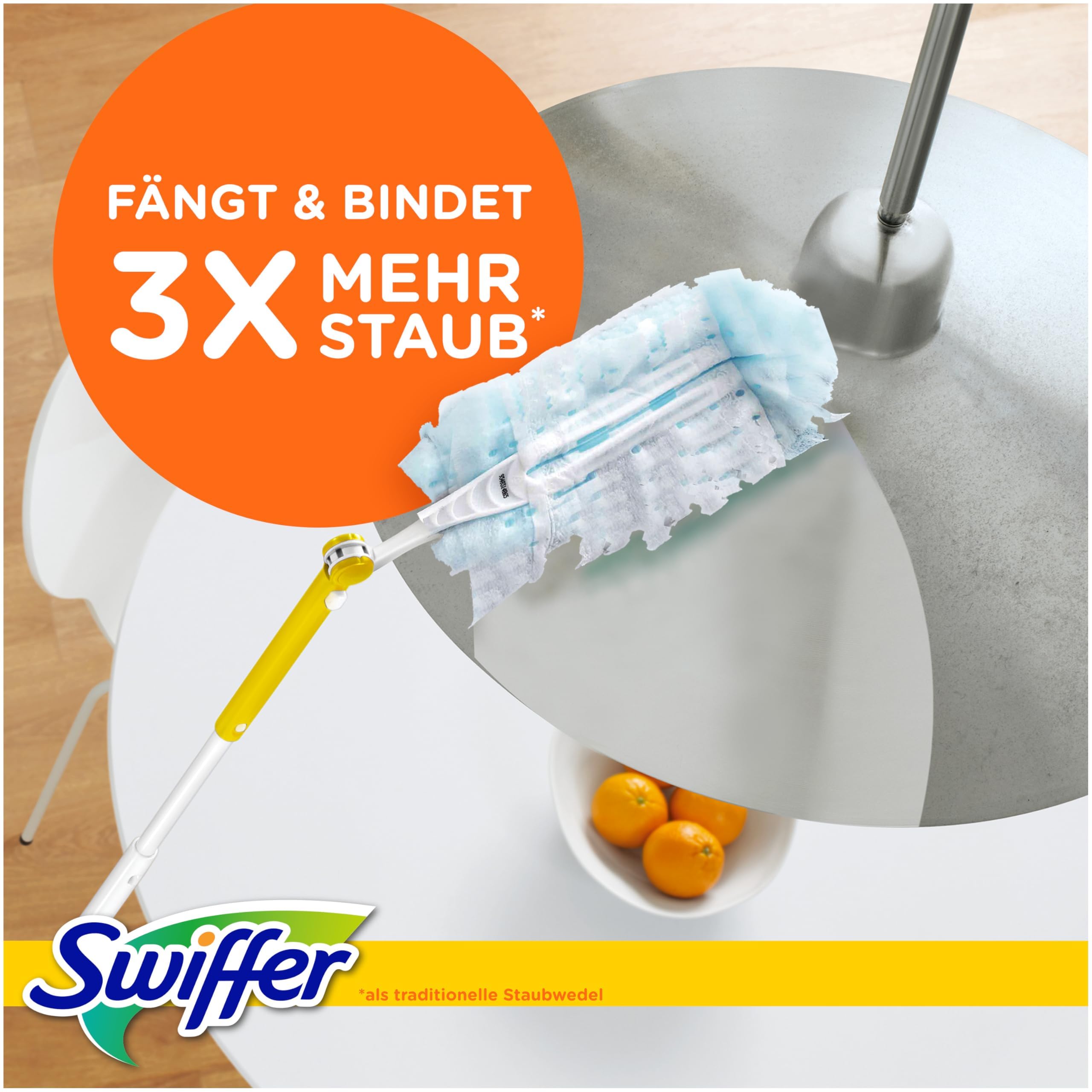 Swiffer Staubmagnet Nachfüllpackung, 54 Tücher (3×18), Fängt Und Schließt 3-mal Mehr Staub Und Haare Ein Als Herkömmliche Staubwedel