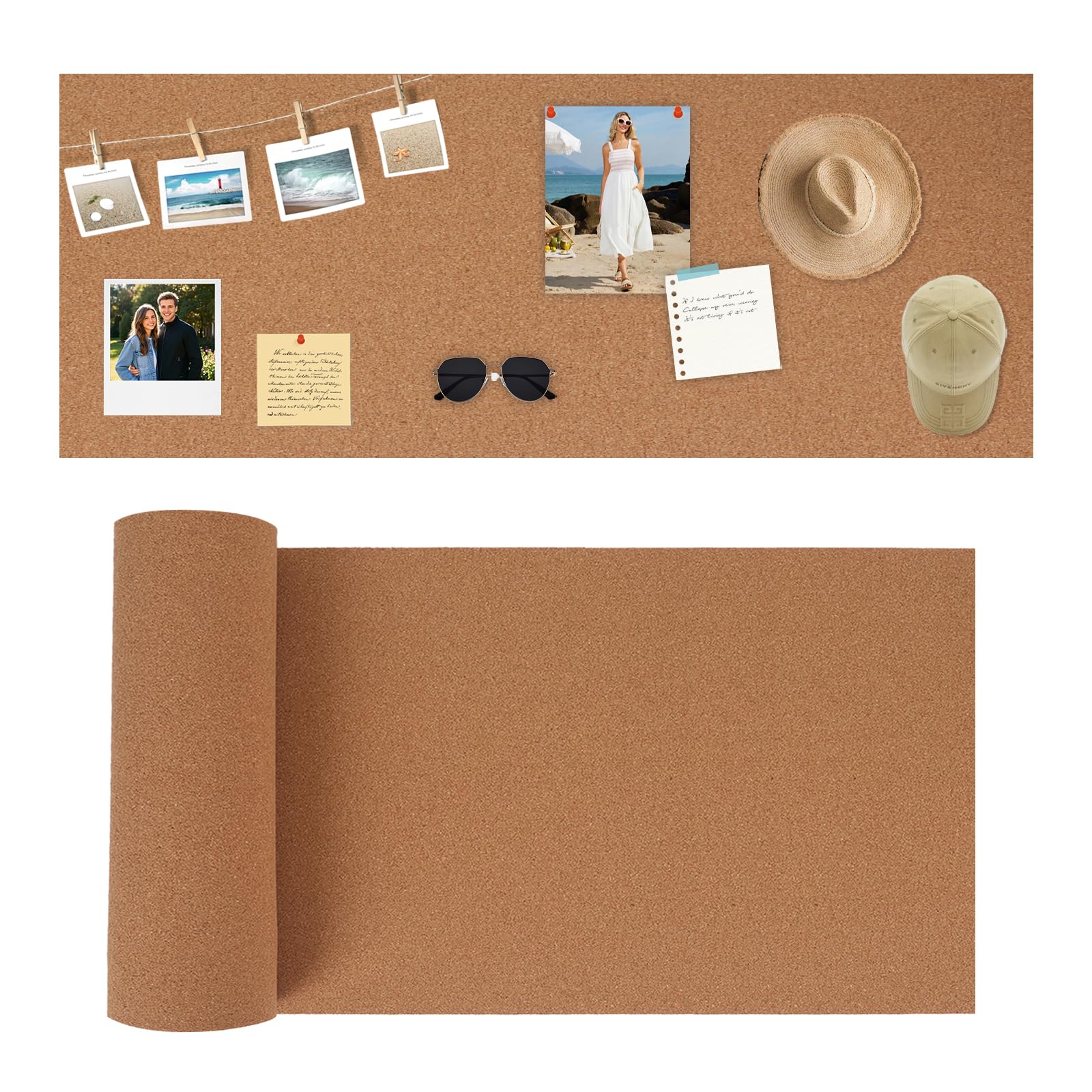 8mm Thick Cork Board Roll, 40 x 120cm Cork Boards for Walls, Cork Sheet Roll Large Cork Board Roll Decorative Corkboards Bulletin Board Pin Boards for Office, Home, School DIY Crafts (8mm)