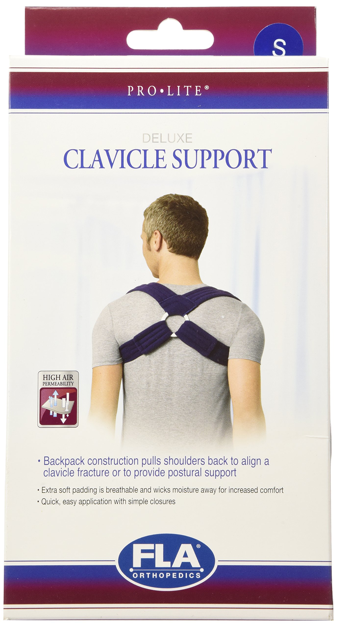 FLA ORTHOPEDICSProlite Deluxe Clavicle Support, Navy, Small