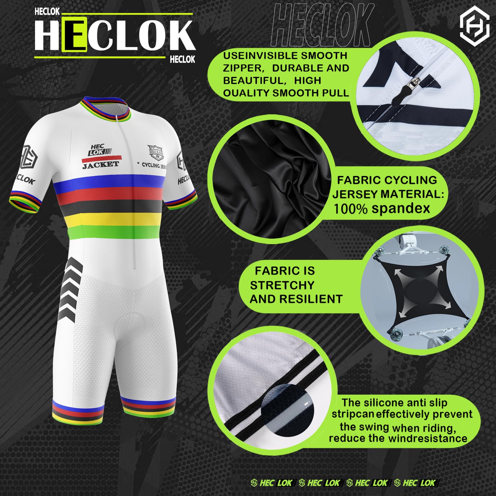 Triathlon Anzug Herren-Einteiliges Radtrikot-Trisuit Einteiler-Triathlonanzug-Pro Trisuit-Triathlon Einteiler Kurz-3Taschen für Wettkampf Run,Cycle,Swim,Fahrradfahren Strumpfhosen