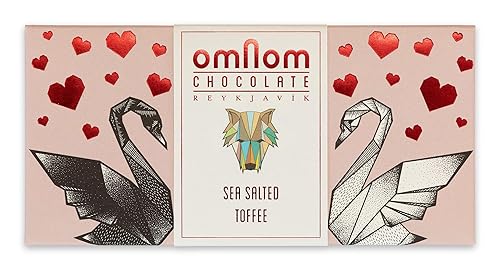 OmNom - Caramelo + sal marina  Chocolate islandés de grano a barra de OMNOM CHOCOLATE REYKJAVIK  1 barra de 2.16 oz