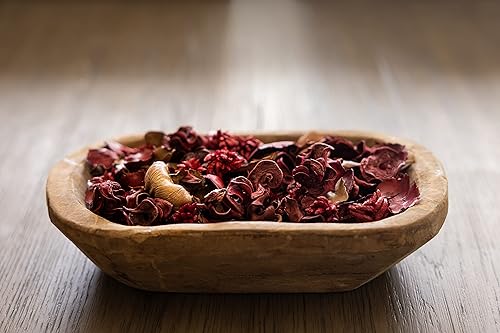 Miniatura 6 de Red Barn Candle Company Cuenco de masa de madera, 20 x 6 pulgadas, decoración de cuenco de madera, roble español, centro de mesa rústico para