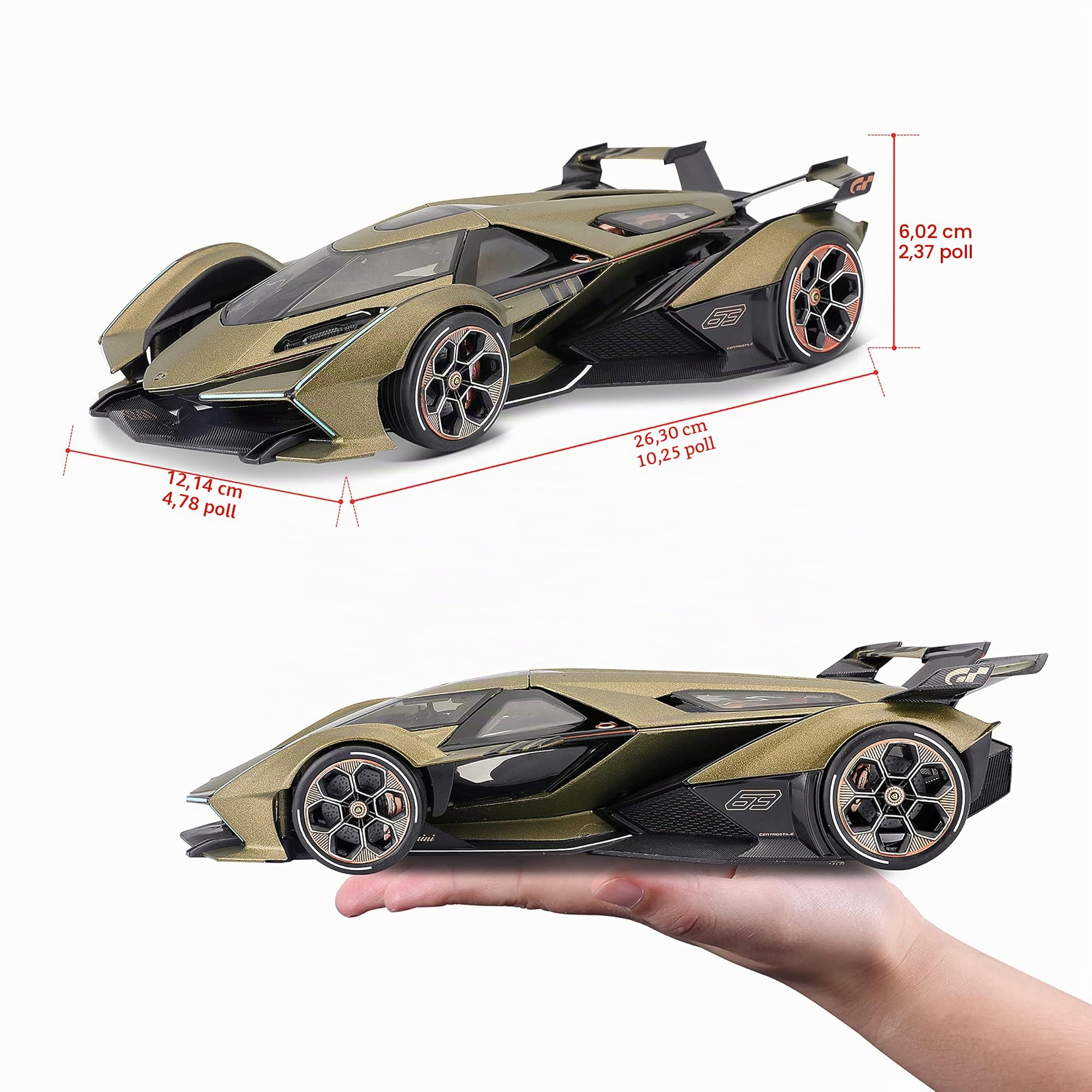 Maisto 536454 Lamborghini V12 Vision Grand Turismo 1:18 modellino auto, Verde