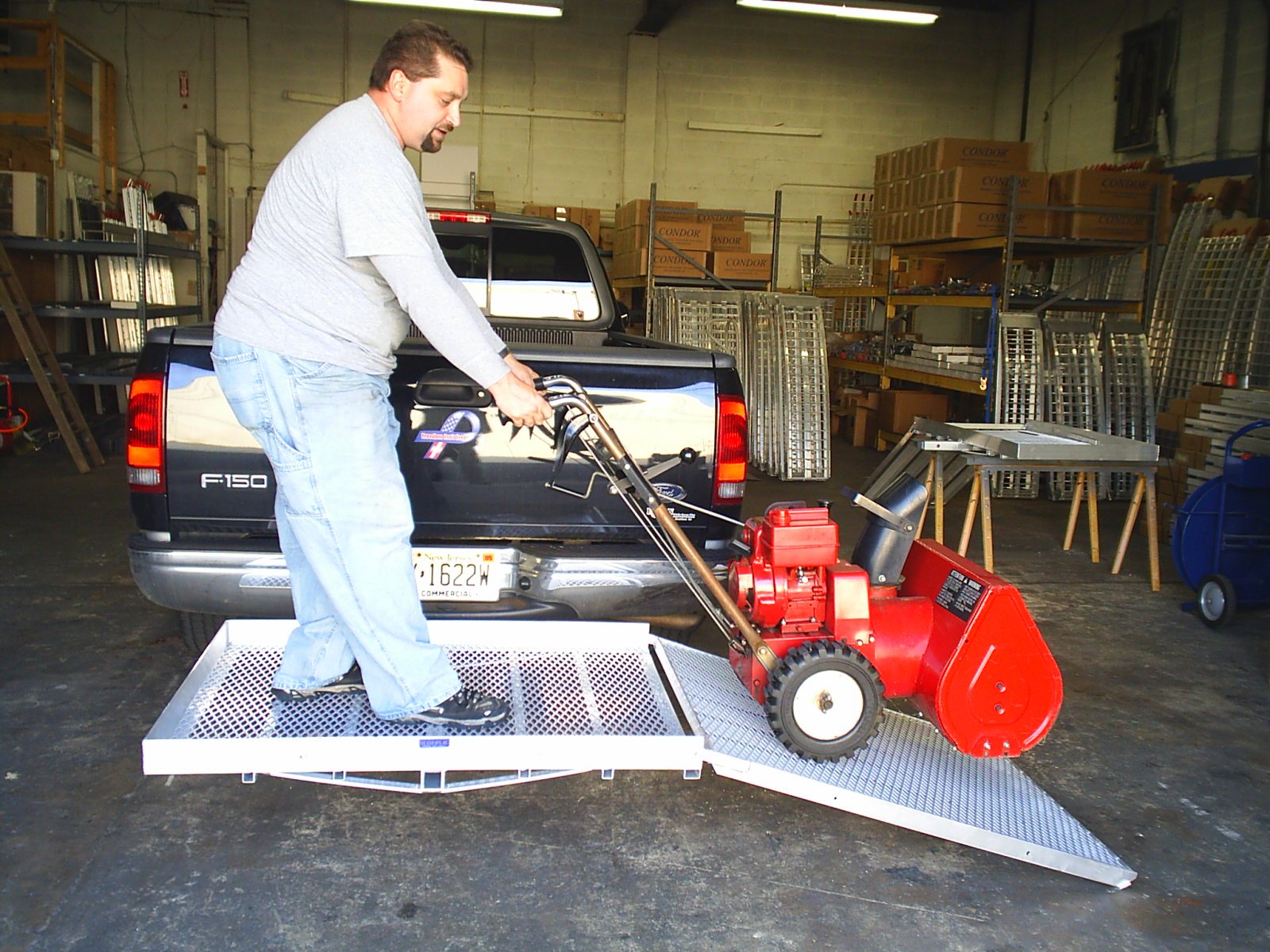 Cargo Carrier W/ramp 32"W To Load Snow Blowers, Equipment, Power