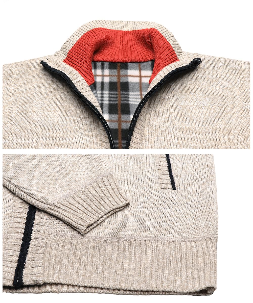 Hommes Cardigan Pulls Manteaux Tricoté Casual Ouvrez-Front Zippé Gilet Automne Hiver Chaud Pull Sweat avec Col Debout